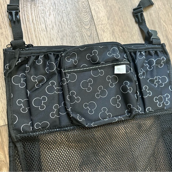 NEW! Disney Black Stroller Organizer, Mickey Mouse, Cup Holder, Universal - Picture 5 of 16